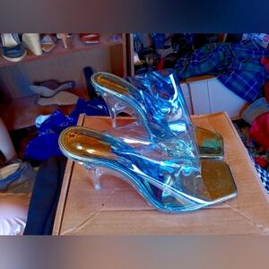 Ice blue transparent heels